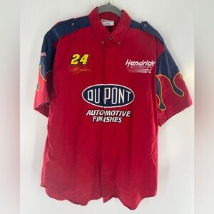 Vintage Nascar 24 Jeff Gordon Button Up Shirt Chase Authentic DuPont